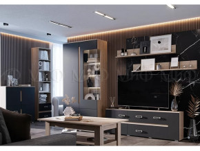 Модульная гостиная Ким Графит софт, сонома в Тюмени - mebel-tymen.ru | фото