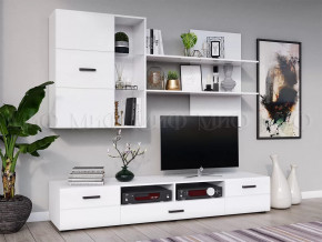 Модульная гостиная Нэнси New МДФ Белый глянец холодный-Белый в Тюмени - mebel-tymen.ru | фото