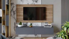 Модульная гостиная «Порто» Яблоня Беллуно, Графит софт в Тюмени - mebel-tymen.ru | фото