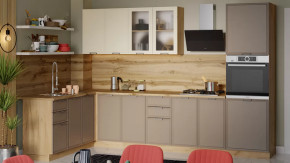 Модульная кухня «Белладжио» Дуб Крафт золотой, Софт панакота, Софт капучино в Тюмени - mebel-tymen.ru | фото