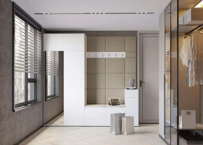 Модульная прихожая Stark 1 Белый матовый/Велюр бежевый НК-мебель в Тюмени - mebel-tymen.ru | фото