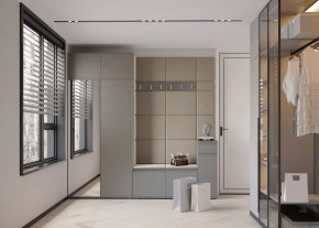 Модульная прихожая Stark 1 Серый графит/Велюр бежевый НК-мебель в Тюмени - mebel-tymen.ru | фото