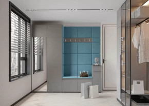 Модульная прихожая Stark 1 Серый графит/Велюр бирюзовый НК-мебель в Тюмени - mebel-tymen.ru | фото