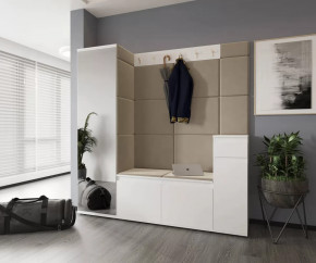 Модульная прихожая Stark 2 Белый матовый/Велюр бежевый НК-мебель в Тюмени - mebel-tymen.ru | фото