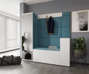 Модульная прихожая Stark 2 Белый матовый/Велюр бирюзовый НК-мебель в Тюмени - mebel-tymen.ru | фото