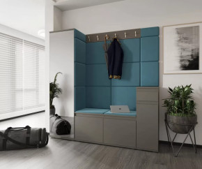 Модульная прихожая Stark 2 Серый графит/Велюр бирюзовый НК-мебель в Тюмени - mebel-tymen.ru | фото
