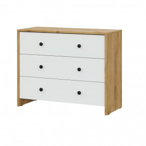 Модульная система "Дольче" Комод 3 ящика Дуб Золотой/Белый в Тюмени - mebel-tymen.ru | фото