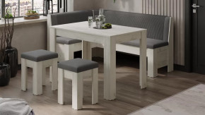 Модульный кухонный уголок «Ганновер» Дуб крафт белый, Микровелюр Linea Grande 83/Connect 83 (серый) в Тюмени - mebel-tymen.ru | фото