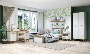 Молодёжная №БДК-1 "Вега Скандинавия" Белый дуб каньон/Белый глянец в Тюмени - mebel-tymen.ru | фото