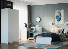 МОРИ КРМ 900.1/1 Кровать (сп/м 900*2000мм), ЛДСП белый (МП/3) в Тюмени - mebel-tymen.ru | фото