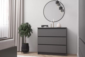 МОРИ МК 800.1 Комод 3ящ. (ш804*г404*в770мм), ЛДСП Графит (МП) в Тюмени - mebel-tymen.ru | фото