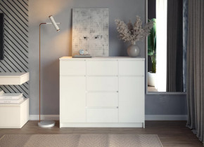 МОРИ МК1200.4 Комод 2дв., 6ящ. (ш1204*г404*в990мм), ЛДСП Белый (МП/3) в Тюмени - mebel-tymen.ru | фото