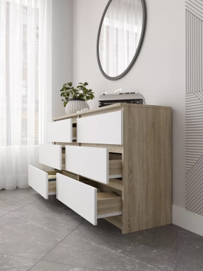 МОРИ МК1380.6 Комод с 6 ящ. (ш1384*г404*в770мм), ЛДСП Сонома / ЛДСП Белый (МП/4) в Тюмени - mebel-tymen.ru | фото