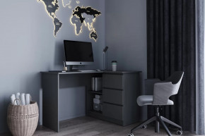 МОРИ МС-16 Стол угловой с 3мя ящ., УНИ (ш1244*г850*в770мм), ЛДСП Графит (МП) в Тюмени - mebel-tymen.ru | фото