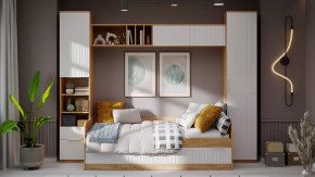 Набор детской мебели «Хилтон» №3 Дуб Крафт золотой, Белый матовый в Тюмени - mebel-tymen.ru | фото