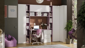 Набор детской мебели «Порто» №10 Белый жемчуг, Виола, Белый софт в Тюмени - mebel-tymen.ru | фото