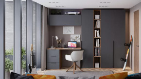 Набор детской мебели «Порто» №3 Яблоня Беллуно, Графит софт в Тюмени - mebel-tymen.ru | фото