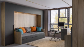 Набор детской мебели «Порто» №4 Яблоня Беллуно, Графит софт в Тюмени - mebel-tymen.ru | фото