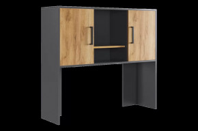 Надстройка стола компьютерного 1200 Лайт-2 графит/дуб крафт золотой в Тюмени - mebel-tymen.ru | фото