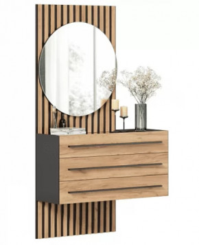 Неаполь ЛД.134020.000 Тумба с зеркалом правая (Черный/Дуб Золотой) в Тюмени - mebel-tymen.ru | фото