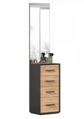 Неаполь ЛД.134080.000 Тумба комбинированная с зеркалом (Черный/Дуб Золотой) в Тюмени - mebel-tymen.ru | фото