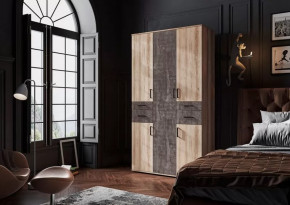 НЕЛЬСОН ШК-02 Шкаф (ш1200*г500*в2200мм), ЛДСП Дуб каньон/ЛДСП Дуб каньон - Железный камень в Тюмени - mebel-tymen.ru | фото