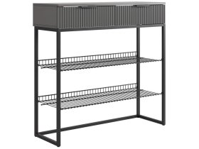 Обувница Классная 1 графит/графит матовый/черный муар в Тюмени - mebel-tymen.ru | фото