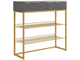 Обувница Классная 1 графит/графит матовый/золото в Тюмени - mebel-tymen.ru | фото