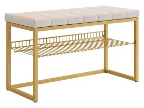 Обувница Классная 2 золото/крем (велюр) в Тюмени - mebel-tymen.ru | фото