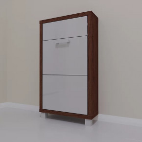 Обувница 2-х секционная Люкс Плюс Стекло Белое в Тюмени - mebel-tymen.ru | фото