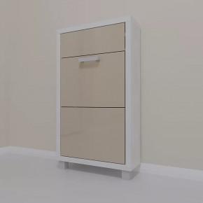 Обувница 2-х секционная Люкс Плюс Стекло Капучино в Тюмени - mebel-tymen.ru | фото