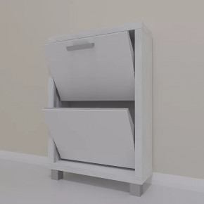 Обувница 2-х секционная Люкс Стекло Белое в Тюмени - mebel-tymen.ru | фото