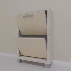 Обувница 2-х секционная Люкс Стекло Капучино в Тюмени - mebel-tymen.ru | фото