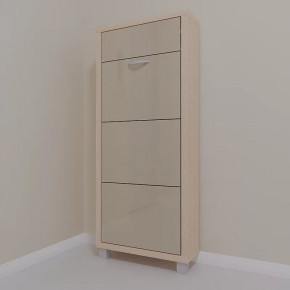 Обувница 3-х секционная Люкс Плюс Стекло Капучино в Тюмени - mebel-tymen.ru | фото