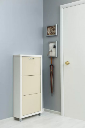 Обувница 3-х секционная Люкс Стекло Капучино в Тюмени - mebel-tymen.ru | фото