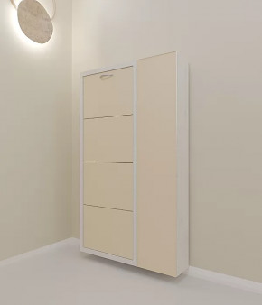 Обувница 4-х секционная Люкс Дуэт Стекло Черное в Тюмени - mebel-tymen.ru | фото