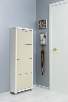 Обувница 4-х секционная Люкс Стекло Капучино в Тюмени - mebel-tymen.ru | фото