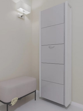 Обувница 5-ти секционная Комфорт Стекло Белое в Тюмени - mebel-tymen.ru | фото