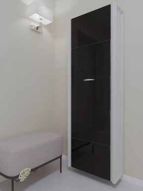 Обувница 5-ти секционная Комфорт Стекло Черное в Тюмени - mebel-tymen.ru | фото