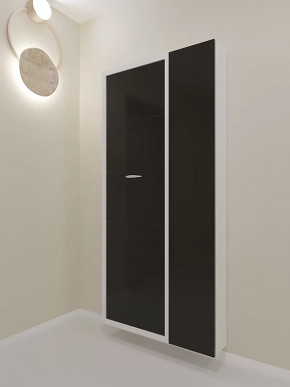 Обувница 5-ти секционная Люкс Дуэт Стекло Черное в Тюмени - mebel-tymen.ru | фото