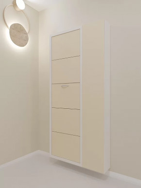 Обувница 5-ти секционная Люкс Дуэт Стекло Капучино в Тюмени - mebel-tymen.ru | фото