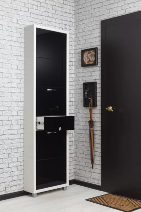 Обувница 5-ти секционная Люкс Плюс Стекло Черное в Тюмени - mebel-tymen.ru | фото