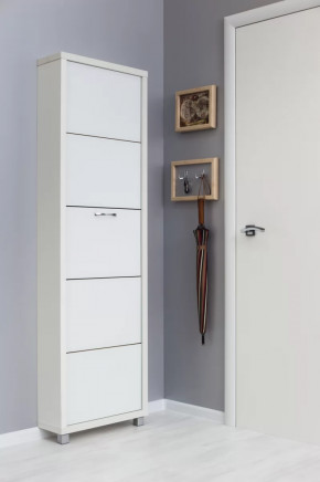 Обувница 5-ти секционная Люкс Стекло Белое в Тюмени - mebel-tymen.ru | фото