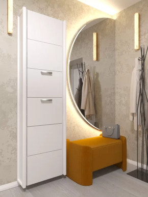 Обувница 6-ти секционная Комфорт Стекло Белое в Тюмени - mebel-tymen.ru | фото