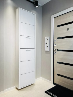 Обувница 6-ти секционная Лайт Стекло Белое в Тюмени - mebel-tymen.ru | фото