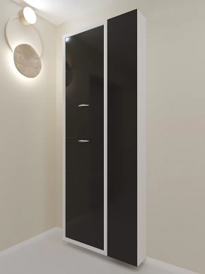 Обувница 6-ти секционная Люкс Дуэт Стекло Черное в Тюмени - mebel-tymen.ru | фото