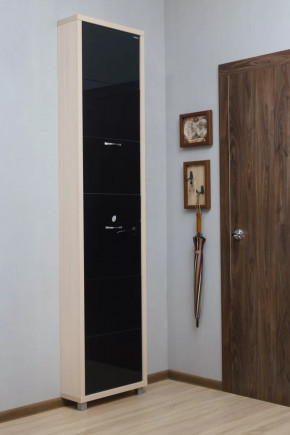 Обувница 6-ти секционная Люкс Плюс Стекло Черное в Тюмени - mebel-tymen.ru | фото