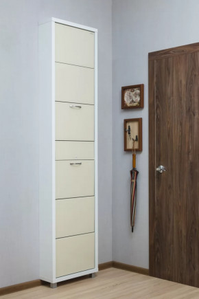 Обувница 6-ти секционная Люкс Плюс Стекло Капучино в Тюмени - mebel-tymen.ru | фото