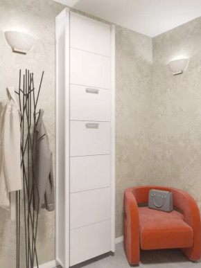 Обувница 7-ми секционная Комфорт Стекло Белое в Тюмени - mebel-tymen.ru | фото