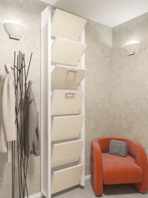 Обувница 7-ми секционная Комфорт Стекло Капучино в Тюмени - mebel-tymen.ru | фото